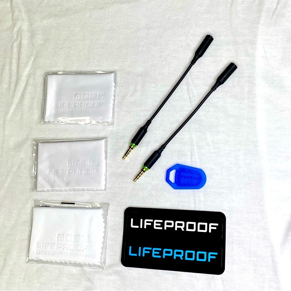 LifeProof OEM headphone adapters microfiber cloths tool & logo sticker iPhone 6